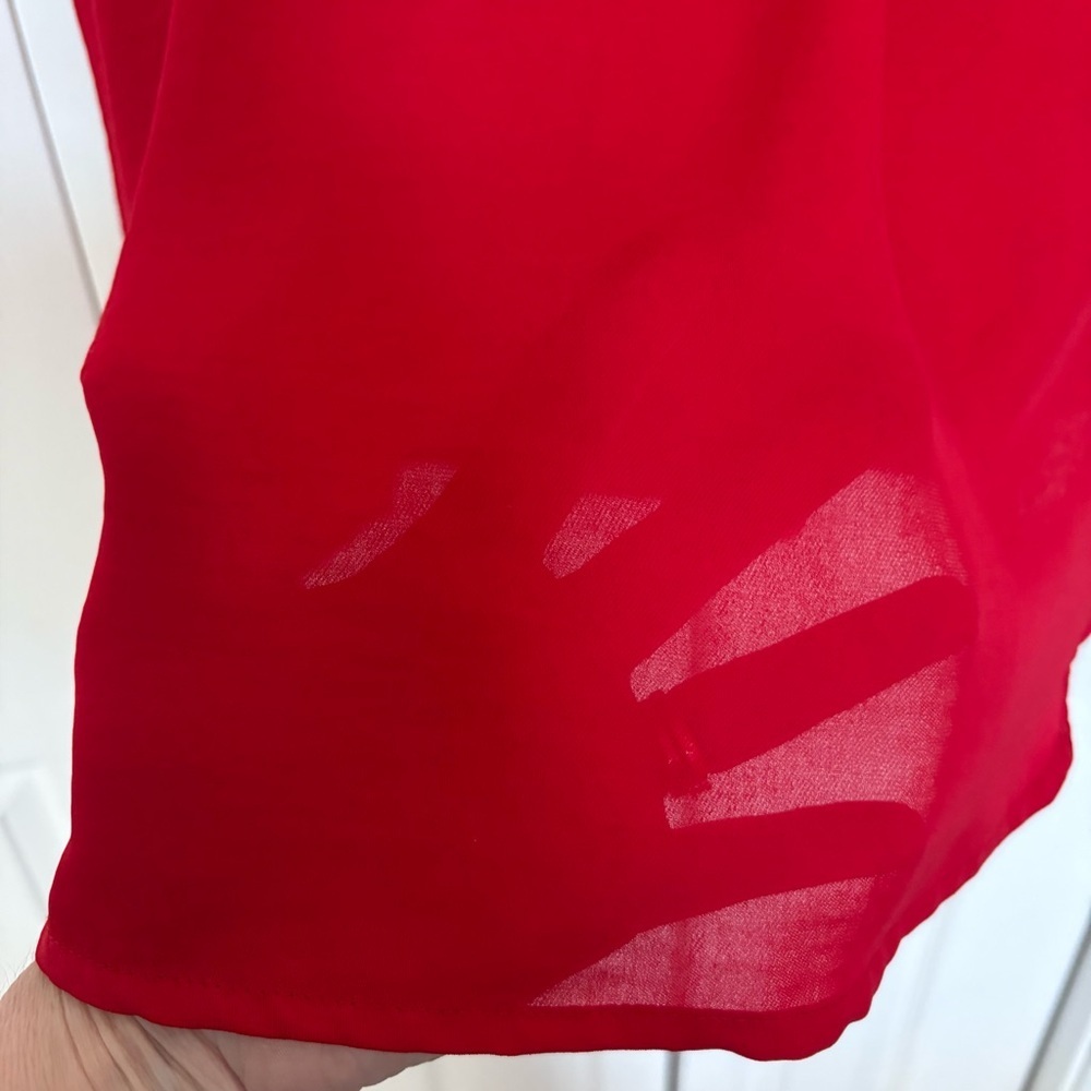 Liz Claiborne Scarlet V-Neck Sheer Blouse - Picture 4 of 9